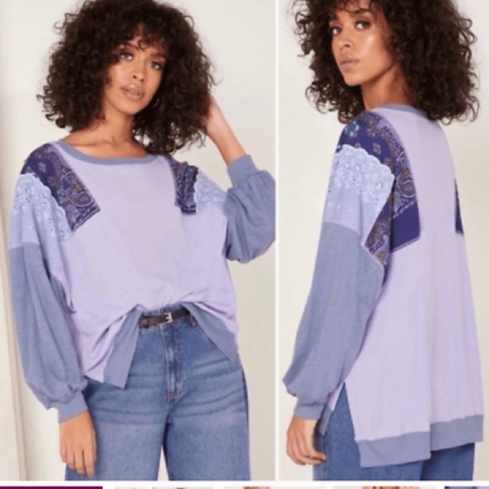 We the free boho patchwork long sleeve sz S